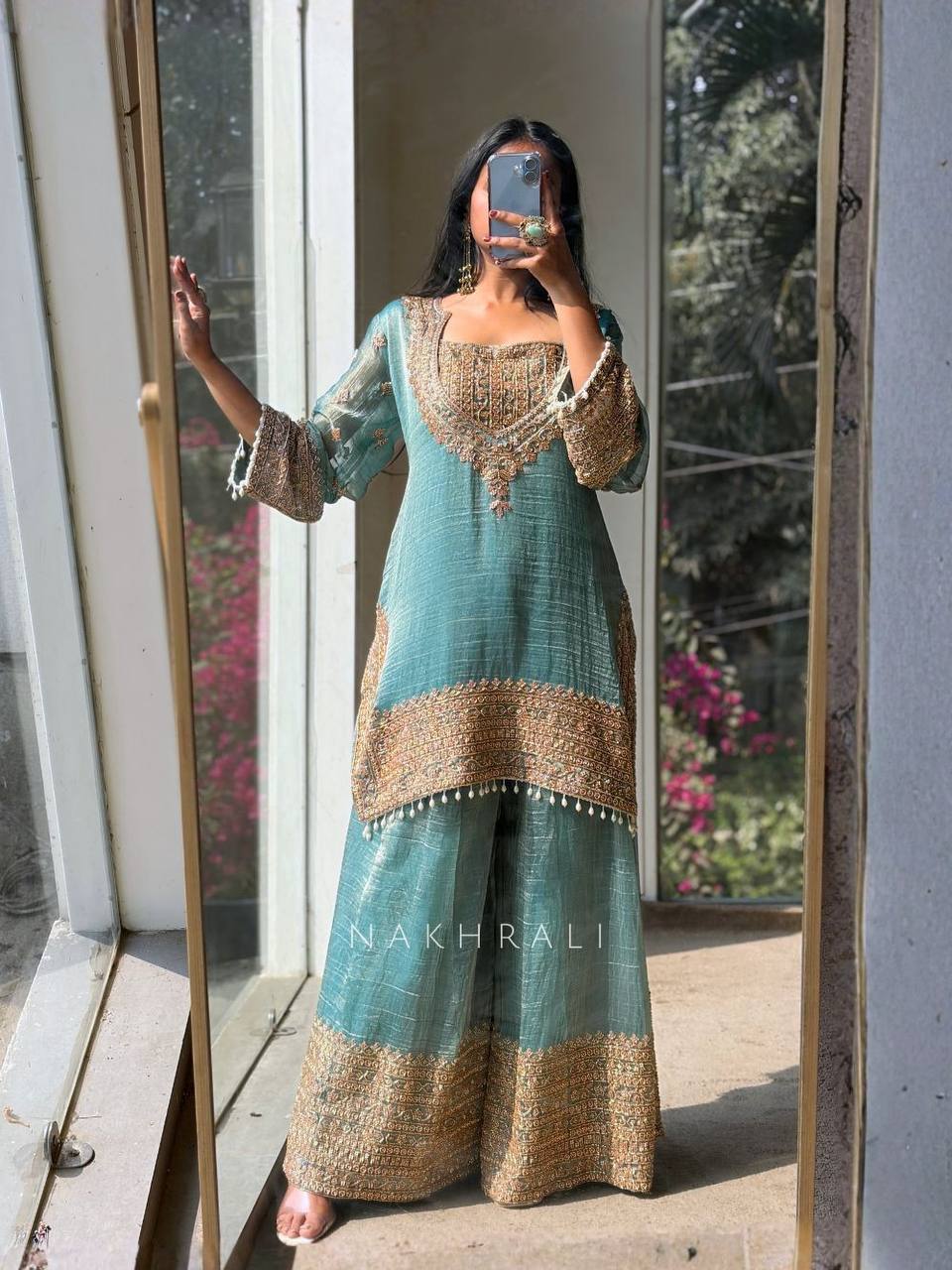 Royal Orchid Embroidered Evening Couture